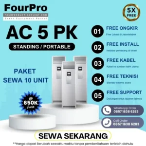 Sewa 10 AC Standing Portabel 5 PK
