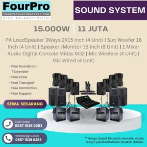 sewa sound system 15000W