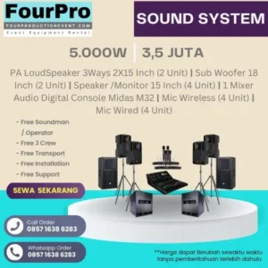 sewa sound system 5000W