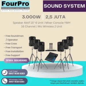 sewa sound system 3000W